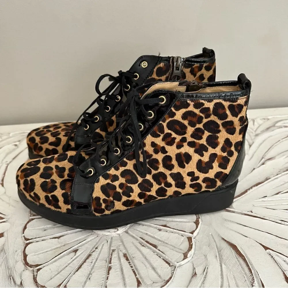 Ukies Alberta leopard Print Calf Hair shoes size 7.5